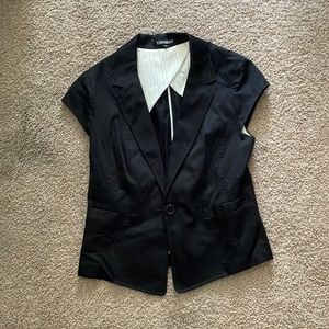 💙 black express short sleeved blazer sz 8